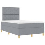 vidaXL Lit à sommier avec matelas et LED Gris clair 120x200 cm Tissu