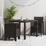 vidaXL Ensemble de salle à manger pour jardin 3 Pièces Marron Rattan Polt