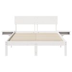 vidaXL Cadre de lit avec tête de lit Blanc 120 x 200 cm Pin massif