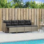vidaXL Salon de jardin 5 Pièces avec coussins gris clair résine tressée