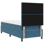 vidaXL Lit à ressorts avec matelas et LED bleu foncé 90x190 cm en velours