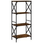vidaXL Bibliothèque 4 niveaux chêne fumé 59x35x132cm bois d'ingénierie