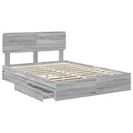 vidaXL Lit de Rangement Gris Sonoma 140 x 200 cm Bois d'ingénierie