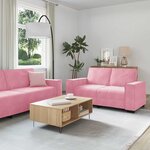 vidaXL Ensemble de canapés 3 Pièces avec coussins Rose Velours