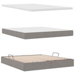 vidaXL Lit avec rangement et LED avec matelas Taupe 180 x 200 cm tissu