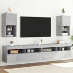 vidaXL Meubles TV avec lumières LED 2 Pièces gris béton 30 5x30x60 cm