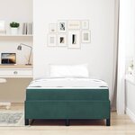 vidaXL Cadre de lit avec matelas Vert foncé 120 x 200 cm tissu