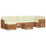 vidaXL Ensemble de canapés d'extérieur 8 pc Naturel et Crème