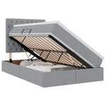 vidaXL Lit de rangement LED avec matelas Gris clair 120 x 190 cm Tissu