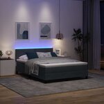 vidaXL Lit à ressort LED avec matelas Gris foncé 140 x 200 cm Velours