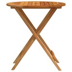 vidaXL Table de jardin pliable Ø60x75 cm Bois d'eucalyptus solide