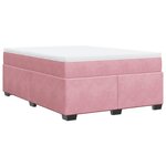 vidaXL Sommier à lattes de lit avec matelas Rose 160x200 cm Velours