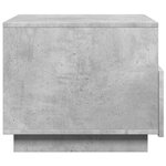 vidaXL Table basse avec lumières LED gris béton 50x49x40 cm