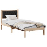 vidaXL Cadre de lit avec tête de lit Noir 90 x 200 cm Pin massif