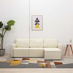 vidaXL Canapé-lit modulaire 3 places Crème Similicuir