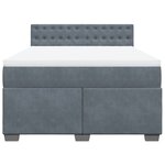 vidaXL Sommier à lattes de lit et matelas Gris foncé 140x190cm Velours