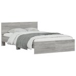 vidaXL Cadre de lit avec tête de lit et LED sonoma gris 140x190 cm