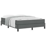 vidaXL Lit à ressorts avec matelas Gris foncé 160 x 200 cm tissu