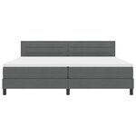 vidaXL Lit Box Spring avec Matelas & LED Gris Foncé 200x200 cm Tissu