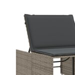 vidaXL Chaises longues lot de 2 avec table gris résine tressée