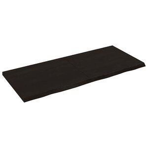 vidaXL Dessus de table marron foncé bois chêne massif traité