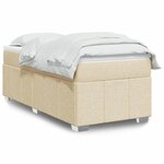 vidaXL Sommier à lattes de lit avec matelas Crème 90x200 cm Tissu