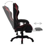 vidaXL Fauteuil de jeux vidéo avec LED RVB Bordeaux et noir Similicuir