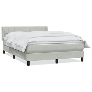 vidaXL Sommier à lattes de lit et matelas gris clair 160x220cm velours