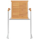 vidaXL Chaises de jardin 4 Pièces Bois de teck solide et acier inoxydable