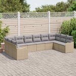 vidaXL Ensemble de canapé de jardin 10 Pièces Beige  gris clair