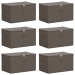 vidaXL Boîte de rangement 6 Pièces Anthracite 55 x 35 x 32 cm