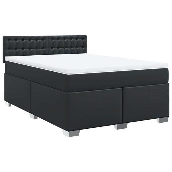 vidaXL Sommier à lattes de lit avec matelas Noir 160x200 cm