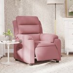 vidaXL Fauteuil inclinable électrique Rose Velours