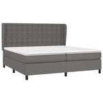 vidaXL Sommier à lattes de lit avec matelas Gris 200x200 cm Similicuir