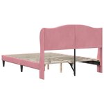 vidaXL Cadre de lit avec tête de lit Rose 120 x 200 cm Velours