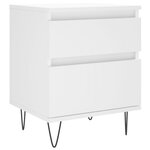 vidaXL Tables de chevet 2 Pièces blanc 40x35x50 cm bois d’ingénierie