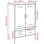 vidaXL Buffet haut jaune moutarde 68x39x101 5 cm acier laminé à froid