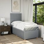 vidaXL Sommier à lattes de lit avec matelas Gris clair 100x200cm Tissu