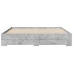 vidaXL Cadre de lit avec tiroirs sans matelas gris béton 180x200 cm