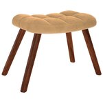 vidaXL Chaise de relaxation avec tabouret Marron Velours