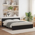 vidaXL Cadre de lit Chêne noir 203 x 185 x 70 cm Bois d'ingénierie