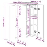 vidaXL Armoire Miroir de Salle de Bain Chêne noir 70 x 14 5 x 70 cm