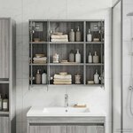 vidaXL Armoire Miroir de Salle de Bain Gris Sonoma 63 5 x 16 x 62 5 cm