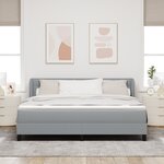 Lit avec sommier à ressorts et matelas vidaXL Gris clair 180x200 cm Tissu