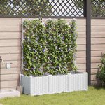vidaXL Pots de jardin Blanc 120 x 40 x 142 cm Acier