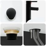 vidaXL Basin de lavage mural Noir 40 x 35 x 39 cm Bois d'ingénierie