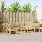 vidaXL Ensemble de canapés d'extérieur 10 pc Blanc et Beige Polyester
