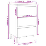 vidaXL Table de chevet avec pieds en métal noir 40x35x69 cm