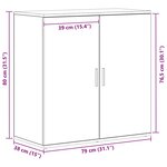 vidaXL Buffet chêne artisanal 79 x 38 x 80 cm Bois d'ingénierie