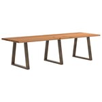 vidaXL Table à manger marron clair bois de chêne massif rectangulaire